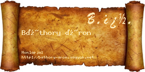 Báthory Áron névjegykártya